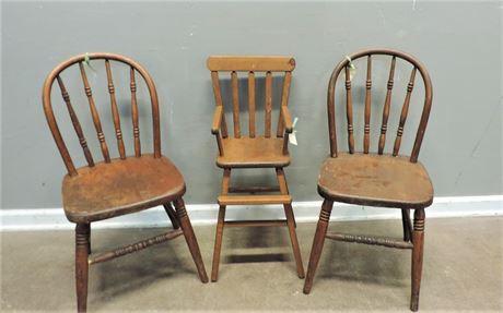 Primitive/Antique Childrens Chairs and Doll Chair
