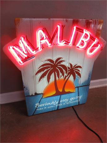 MALIBU Rum Lighted Neon Wall Sign