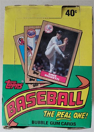 1987 Topps Baseball Wax Box Barry Bonds, Bo Jackson, Mark Mc