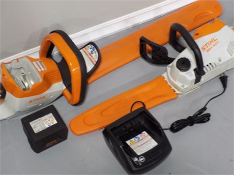 Stihl Battery Operated Hedger and Chain Saw