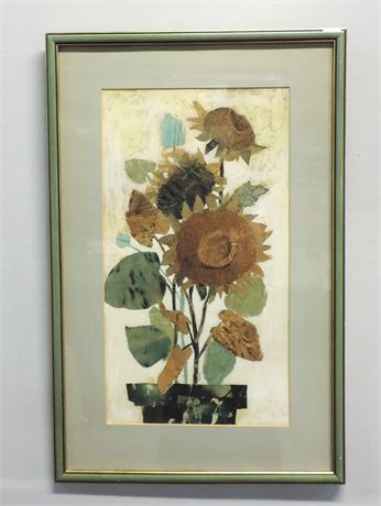 Original RAMON Collage 'Sunflowers' Signed