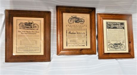 Vintage Motorcycle Company Advertisement Print Lot (3)