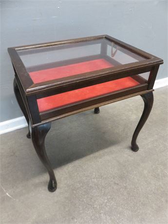Queen Anne Display Case End Table