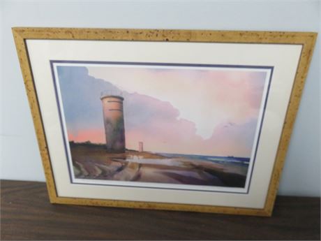 HENRY C. MEIER "Evening At The Beach" Signed Watercolor Print