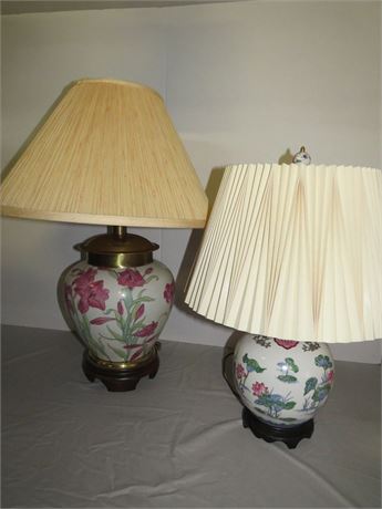 2 Asian Style Ceramic Table Lamps