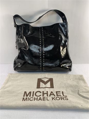 MICHAEL KORS Studded Black Patent Bag