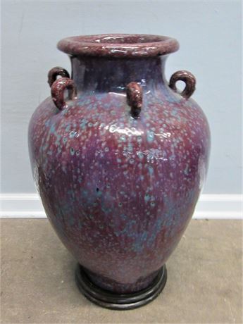 Large Urn/Vase with Wood Base