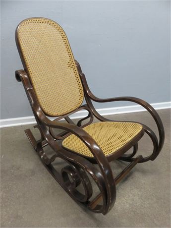 Vintage Thonet Bentwood Cane Rocking Chair