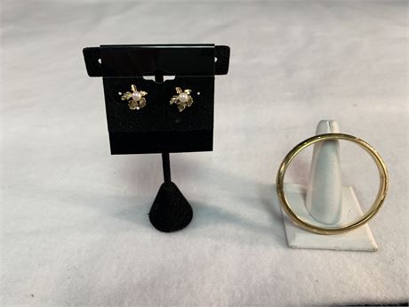 14kt Gold Earrings and Bracelet