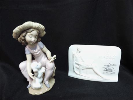 LLADRO Collectors Society Plaque / 'Friends Forever' Figurine