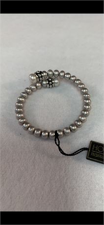 Genuine “Honora" Freshwater Pearl Sterling Silver Accents Bracelet