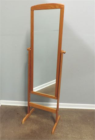 Traditional Style Oak Cheval Mirror