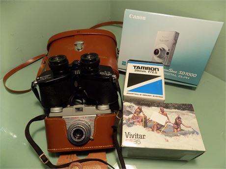 Vintage Binoculars and Camera Collectibles