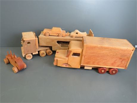 Wooden Toy Trucks Lot