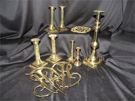Genuine HARVIN Brass Candlestick / Virginia Metalcraft / Williamsburg Trivets