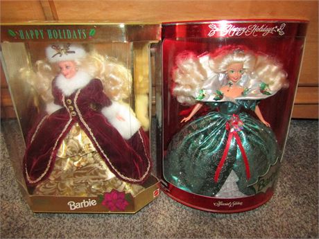 Happy Holidays "Special Edition" Barbie Dolls, Never Opened