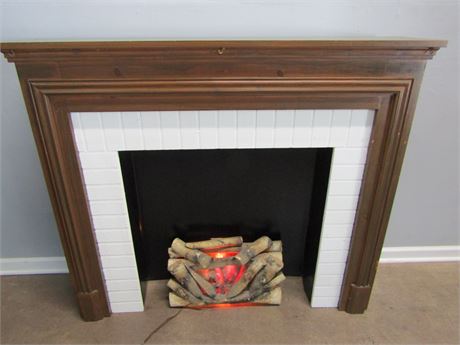 Classic Fake Fireplace & Logs