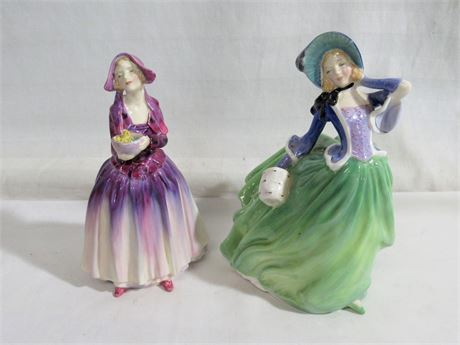 2 Vintage Royal Doulton Figurines - Dorcas & Autumn Breezes
