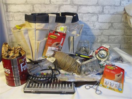 Handy Man Tool Lot, Excellent Tool Bag, Nails, Tools, Screws and more