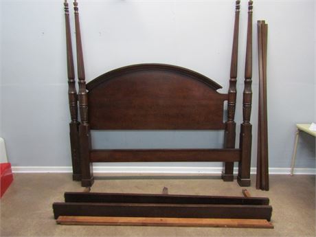 King Size Dark Cherry High Post Bed Frame, Rails and Supports