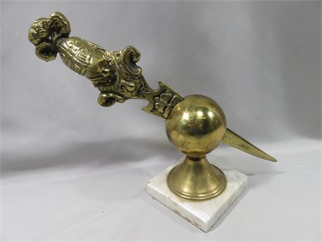 Medieval Brass Sword Sculpture