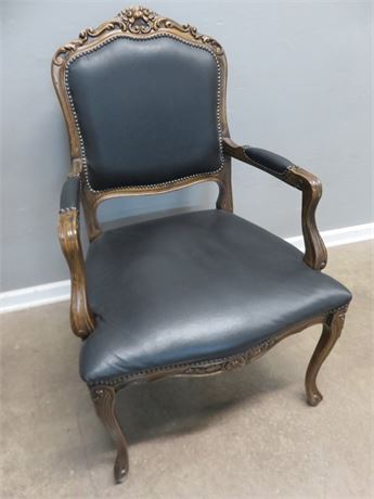 Victorian Style Faux Leather Seat Arm Chair