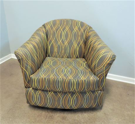 Contemporary Upholstered Swivel Barrel Chair