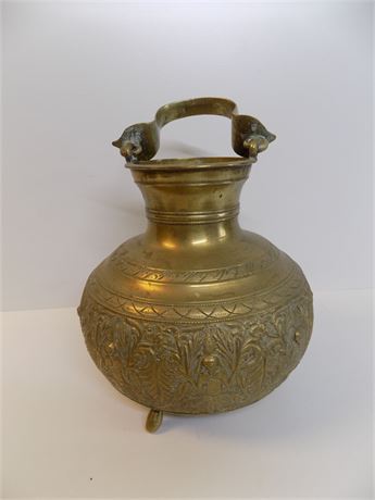 Brass Etched Footed Bowl