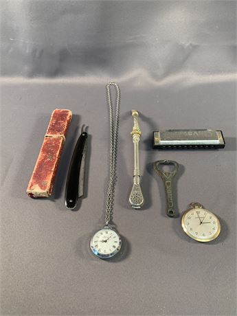 Vintage Pieces/Straight Edge/Lady Nelson Pocket Watch/Caravelle Pocket Watch