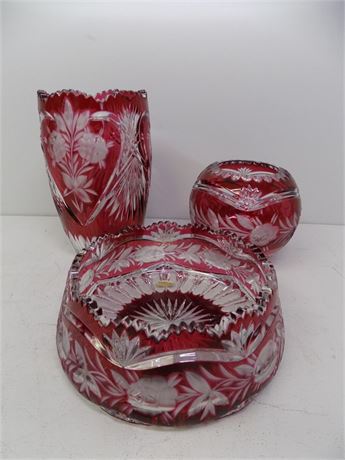 Bohemian Cranberry Glass Collection