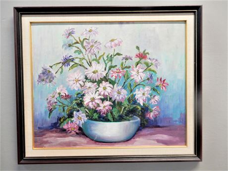 Floral Oil Painting Framed