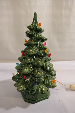 12" tall, Green Ceramic Christmas Tree.