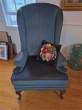 Classic Blue Wingback Chair