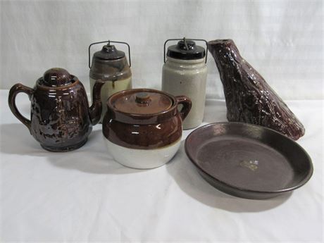 6 Piece Vintage Stoneware Lot