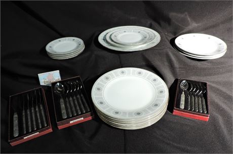 Discontinued Noritake 'Nile' Collection Kongetinn Royal Pewter Dinnerware