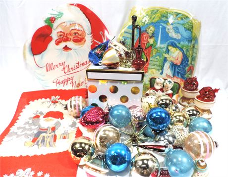 Vintage Shiny Bright and Bradford Plastics Christmas Ornaments and Decorations