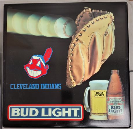 Cleveland Indians Vintage Working Lighting Bar Sign