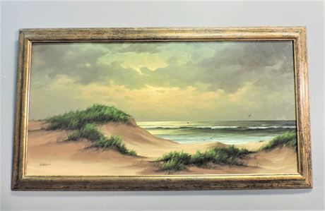 Signed Original H.J. Wijngaard Seascape Oil on Canvas