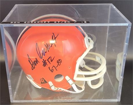 Don Cockroft Autograph Officially Licensed Mini Helmet with Jewell Display Case