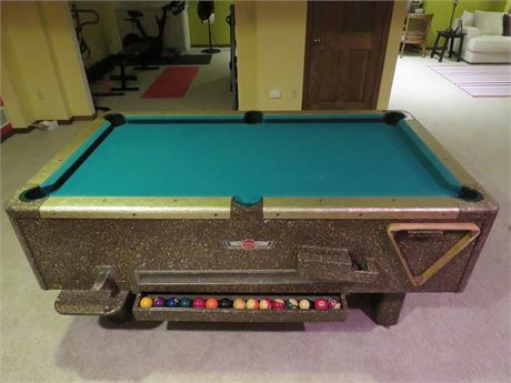 Vintage Mid-Century Valley 6-ft. Coin Op Pool Table