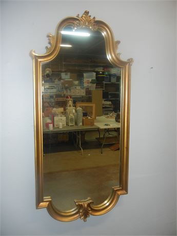Entry Way Mirror, with Thick Ornate Gold Trim