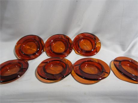 Vintage Orange Glass Ash Tray Collection