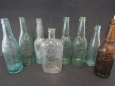 Antique Glass Buffalo Themed Bottles