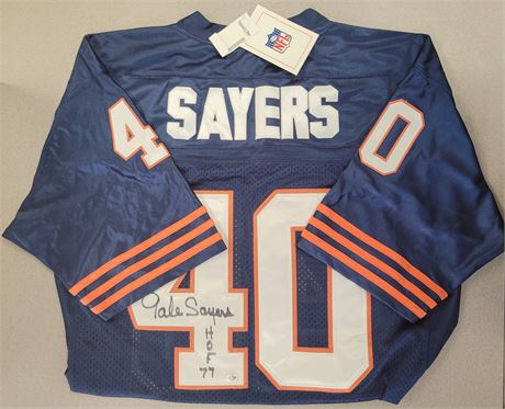 GALE SAYERS CHICAGO BEARS SIGNED AND CERTIFIED JERSEY