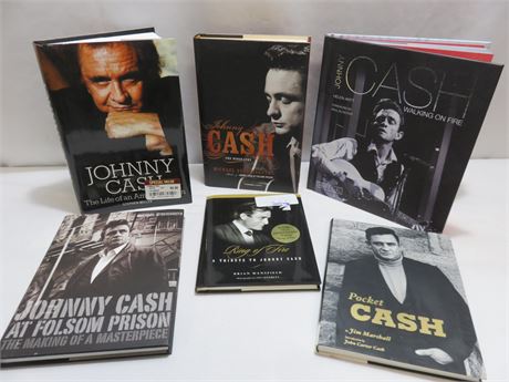 6 Johnny Cash Hardcover Books