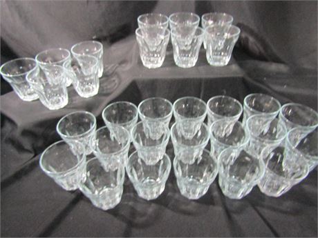 Vintage Palaks Cocktail Glasses, 10 Panel Stackable and made in Turkey