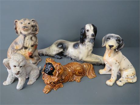 Ceramic/Chalkware Dog Figures