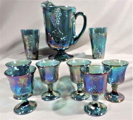 Vintage Blue Carnival Glass
