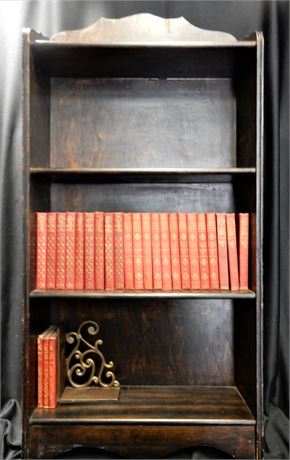 Vintage Wood Bookshelf and Vintage Books