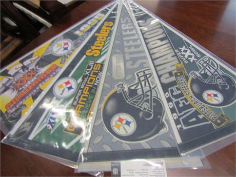 Steelers Super Bowl Champions Pennants, total of 5 including 1995, 2009 and More
